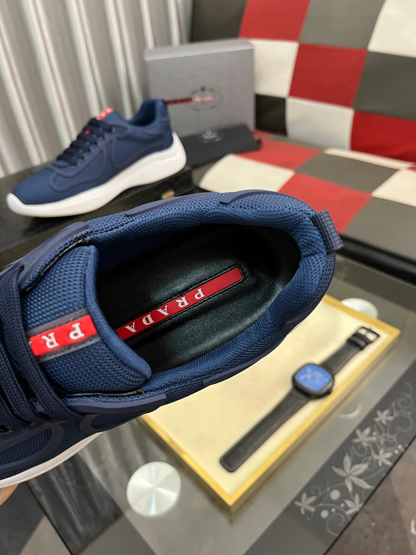 Men's shoes 💰400⌚️⌚️【PRADA】Prada casual shoes, originally developed 1:1, made of high-mercerized cowhide with imported cowhide, silk sheepskin lining, rubber outsole, comfortable and soft on the foot, size: 38-444️⃣Colors available